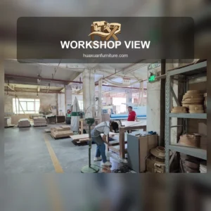 Square cover image for woodwork production process in huaxuan workshop video.