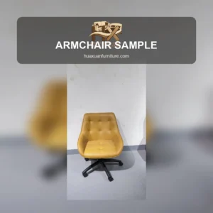 Square cover image for yellow armchair sample display video.