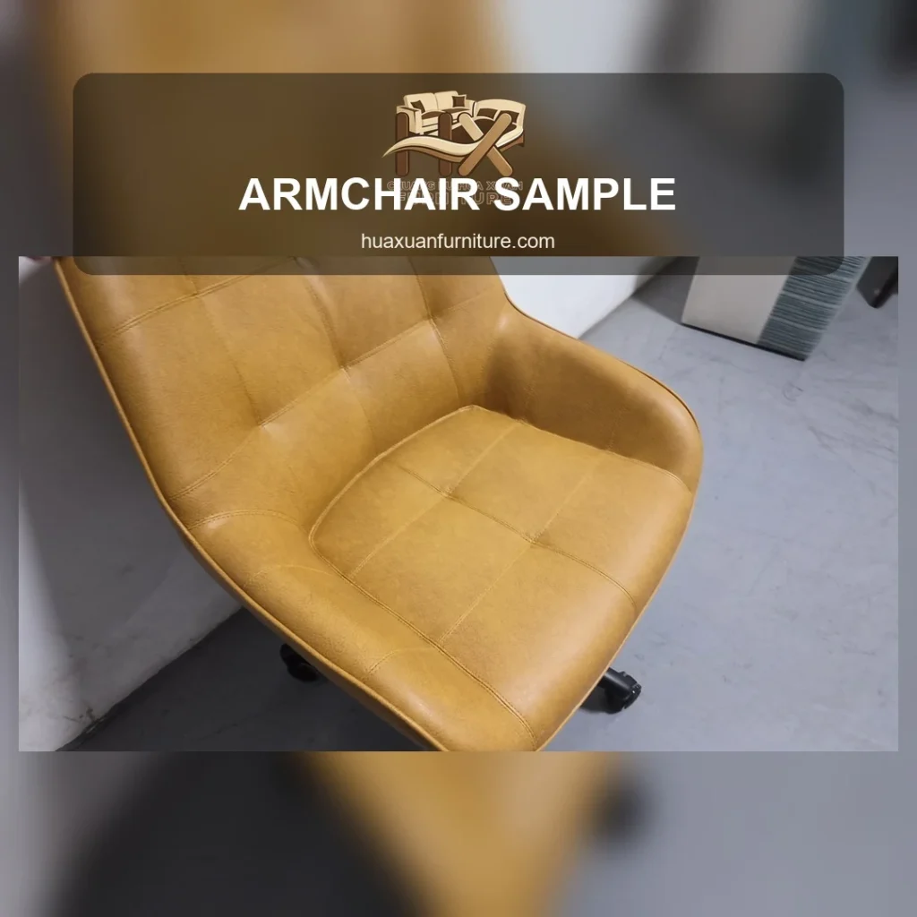 Square cover image for yellow swivel armchair sample review video.