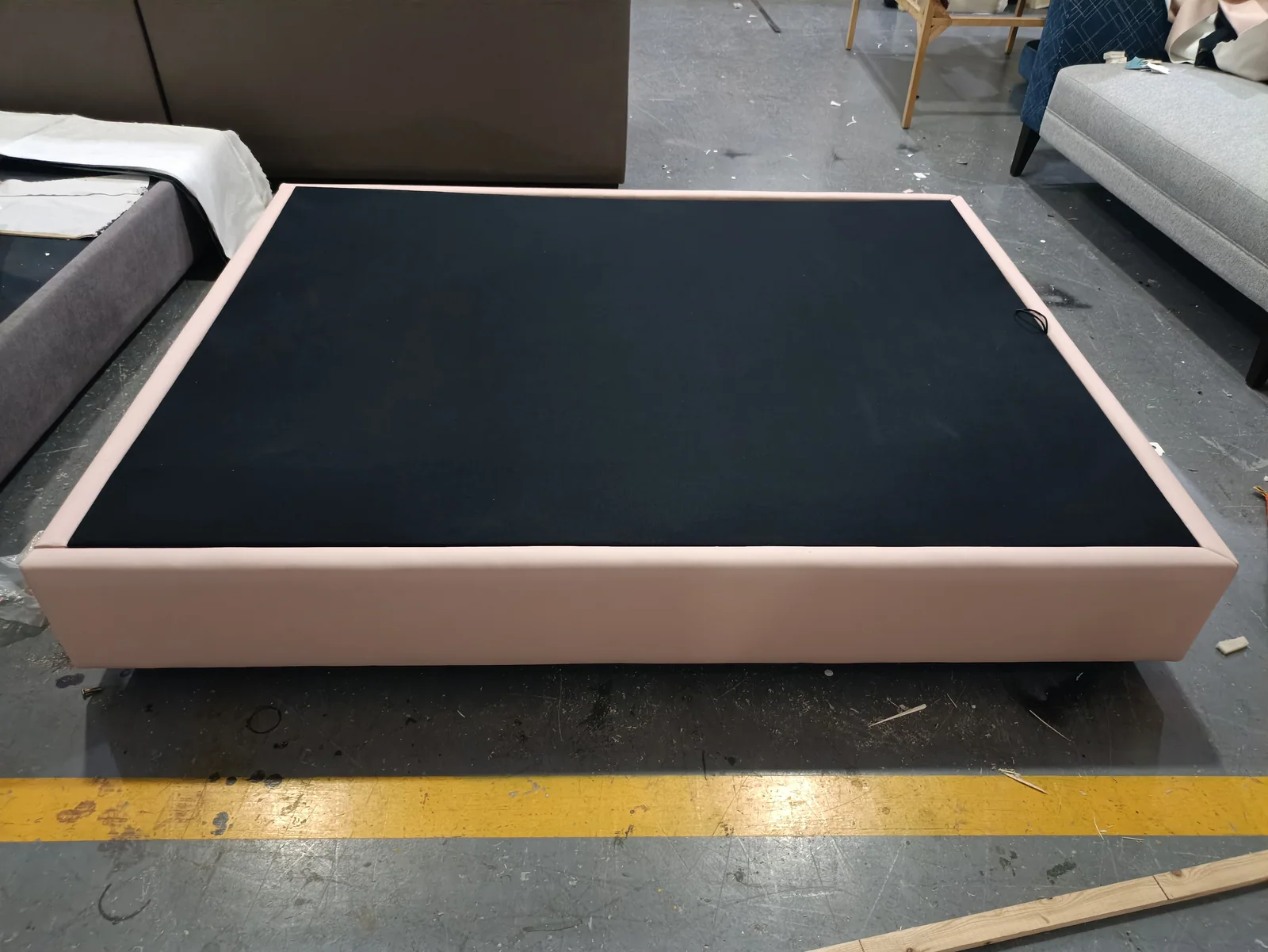 Blush Upholstered Platform Bed for Apartment Bedroom Projects for apartment project, boutique hotel, villa project furniture projects