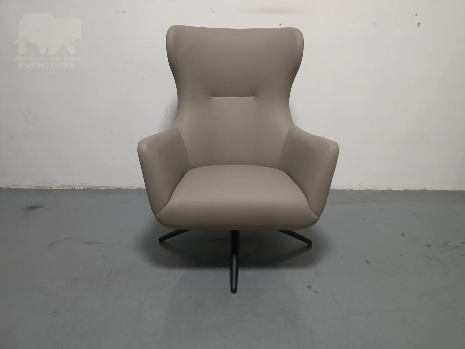Beige High-Back Swivel Chair for Office Lounge Areas for office lounge, reception area, commercial space furniture projects