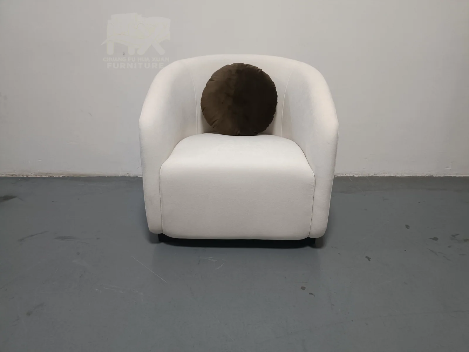 Ivory Barrel Lounge Chair for Hotel Guestrooms for hotel guestroom, apartment project, commercial lounge furniture projects