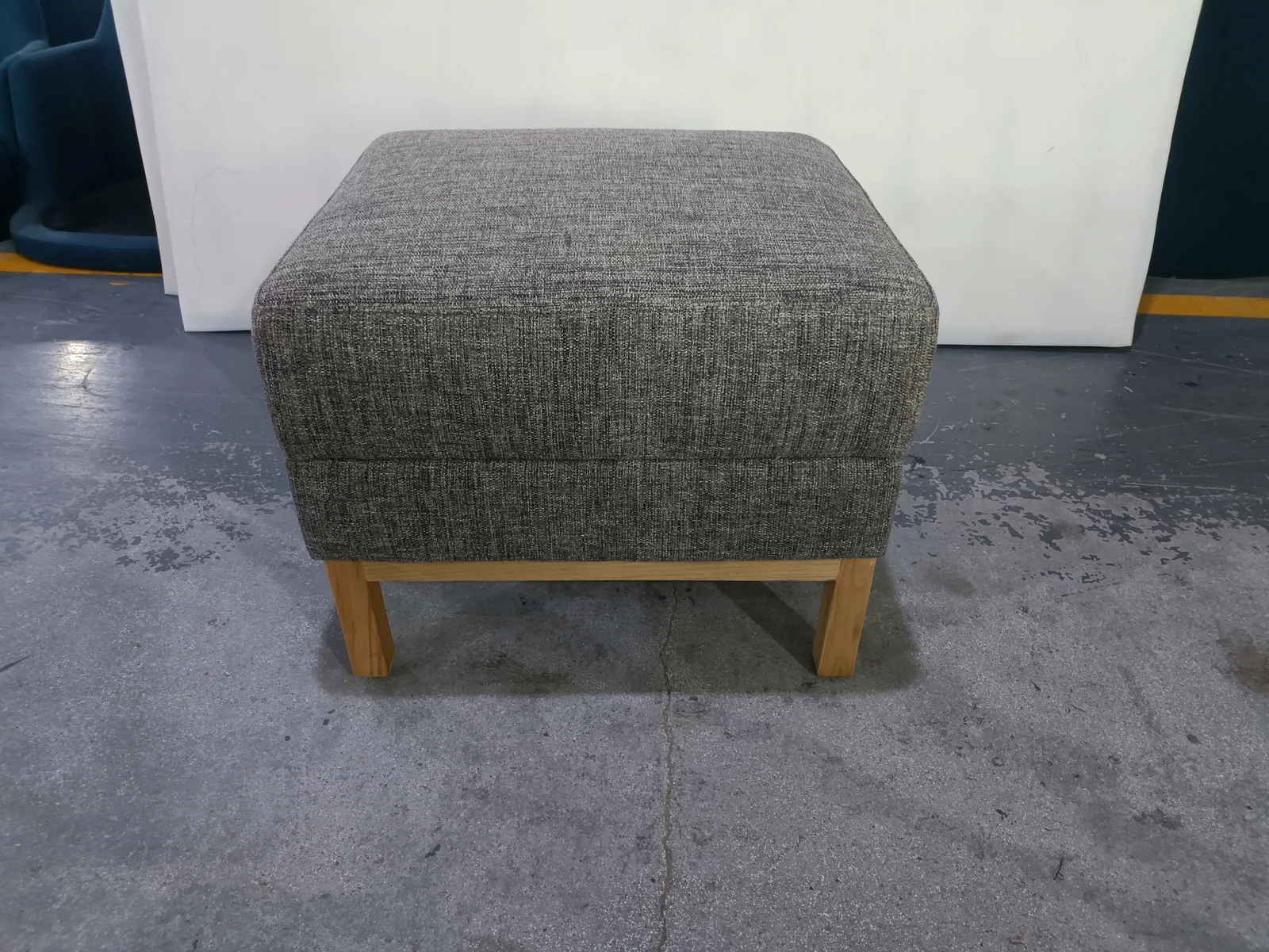 Grey Upholstered Ottoman for Apartment Lounge Areas for apartment project, hotel lobby, office lounge furniture projects