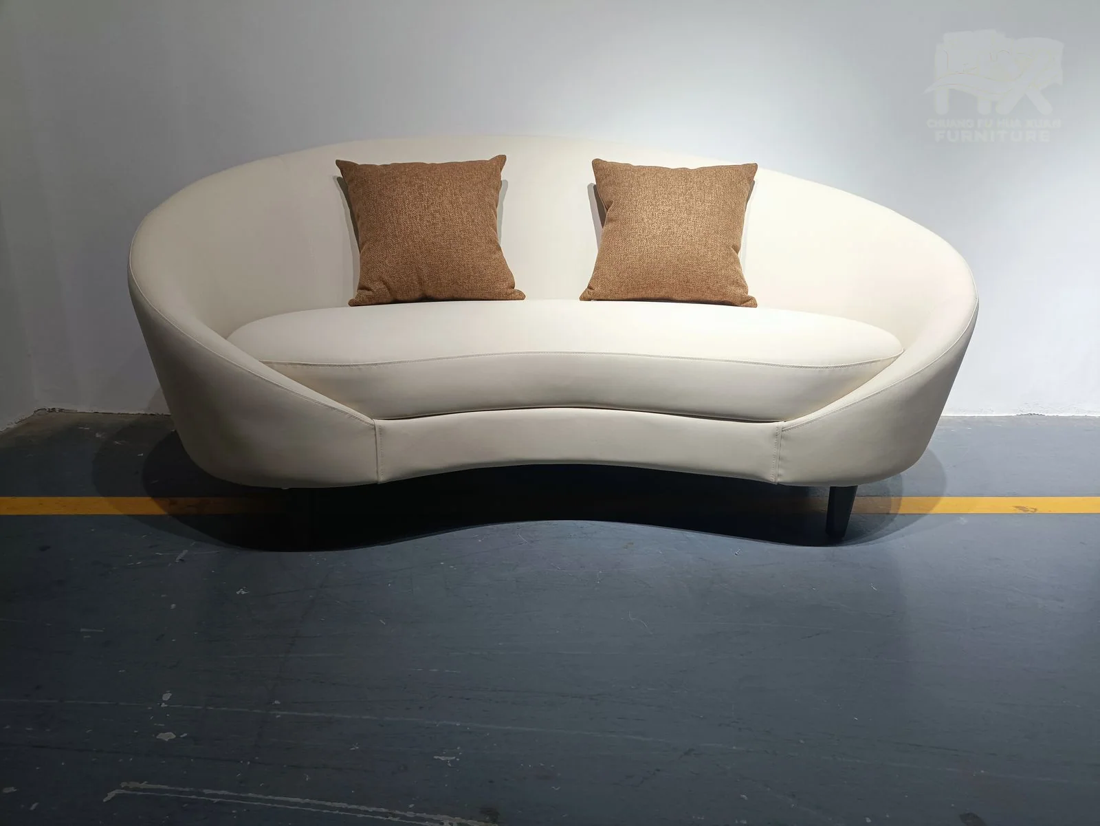 Ivory Curved Sofa for Boutique Hotel Lounge Areas for boutique hotel, restaurant waiting area, commercial lounge furniture projects