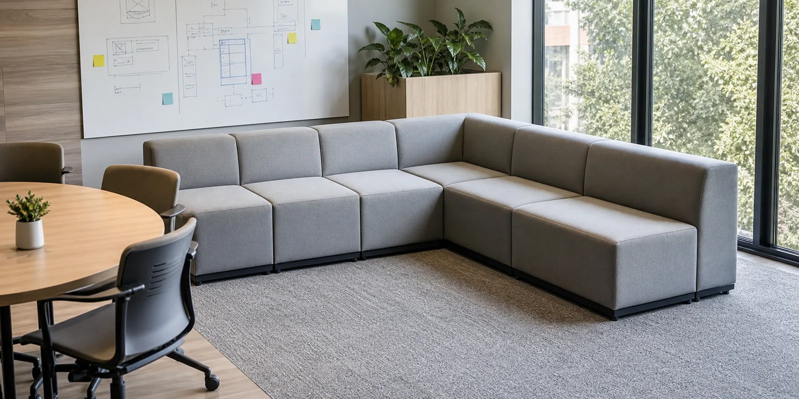 L-shaped modular office sofa L shaped modular office seating
