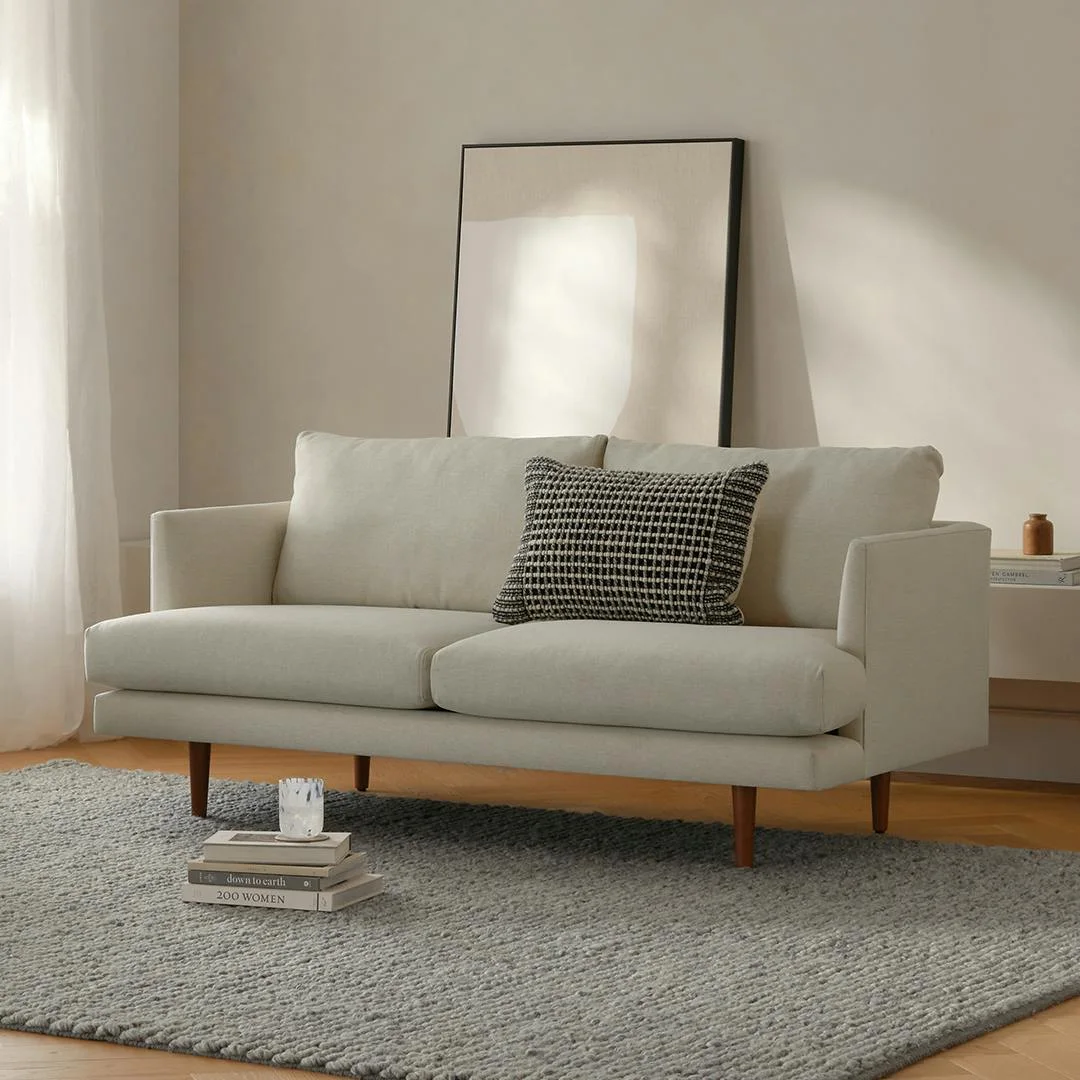 Modern loveseat sofa upholstery detail Modern loveseat sofa upholstery detail