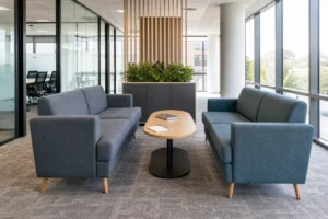 Office lounge sofa ergonomics guide for an informal meeting area