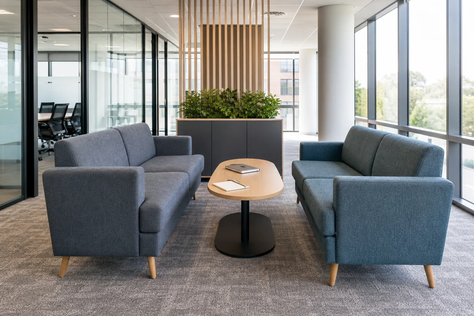 Office lounge sofa ergonomics guide for an informal meeting area