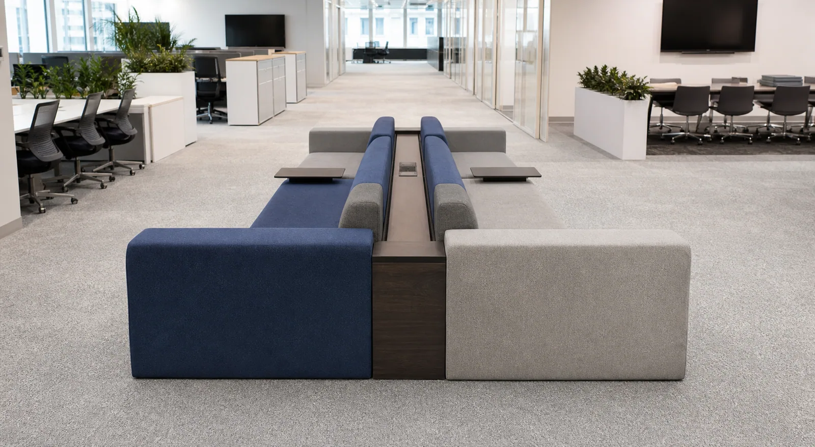 Modular office island seating Office sofa island configuration