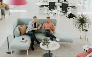 Office sofa buying guide reception and lounge area scene