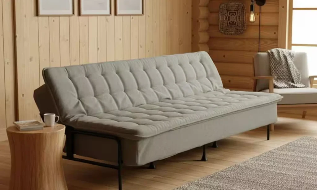 Reclining sofa bed in apartment room