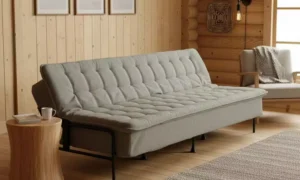Reclining sofa bed in apartment room
