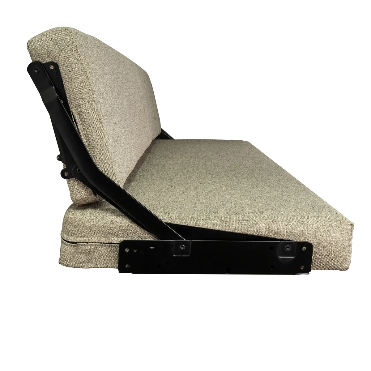 RV sofa bed side hinge folding detail with cushion support