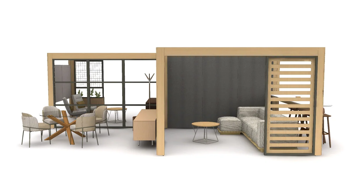 Side view showing sofa overall depth and height
