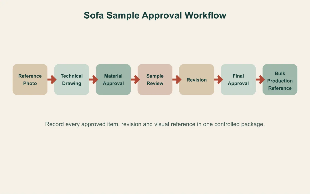 Sofa sample approval checklist workflow