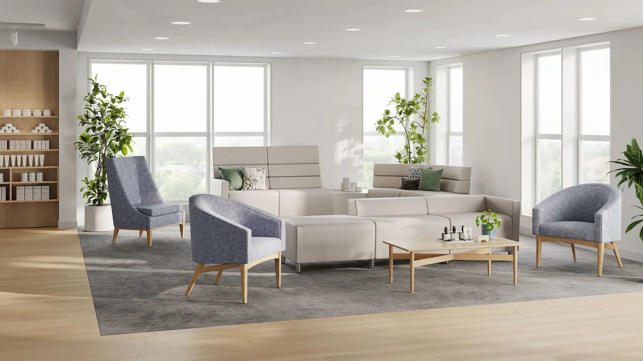 Waiting room sofa for commercial office space