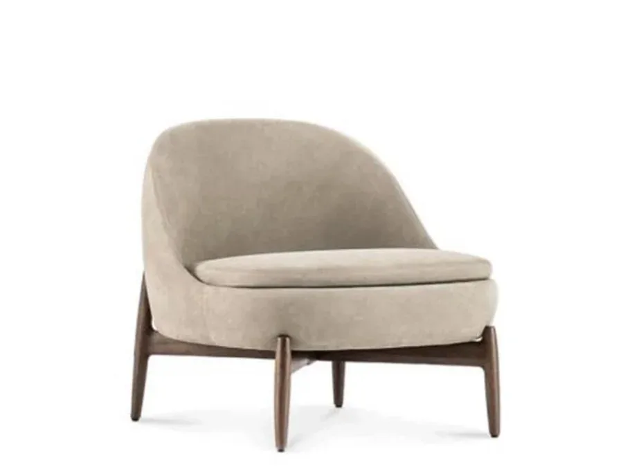 Modern club chair Modern compact upholstered club chair with curved arms