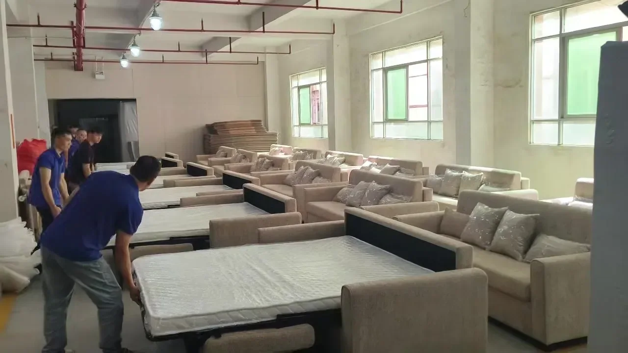 Hotel sofa bed batch inspection with open sleeping decks
