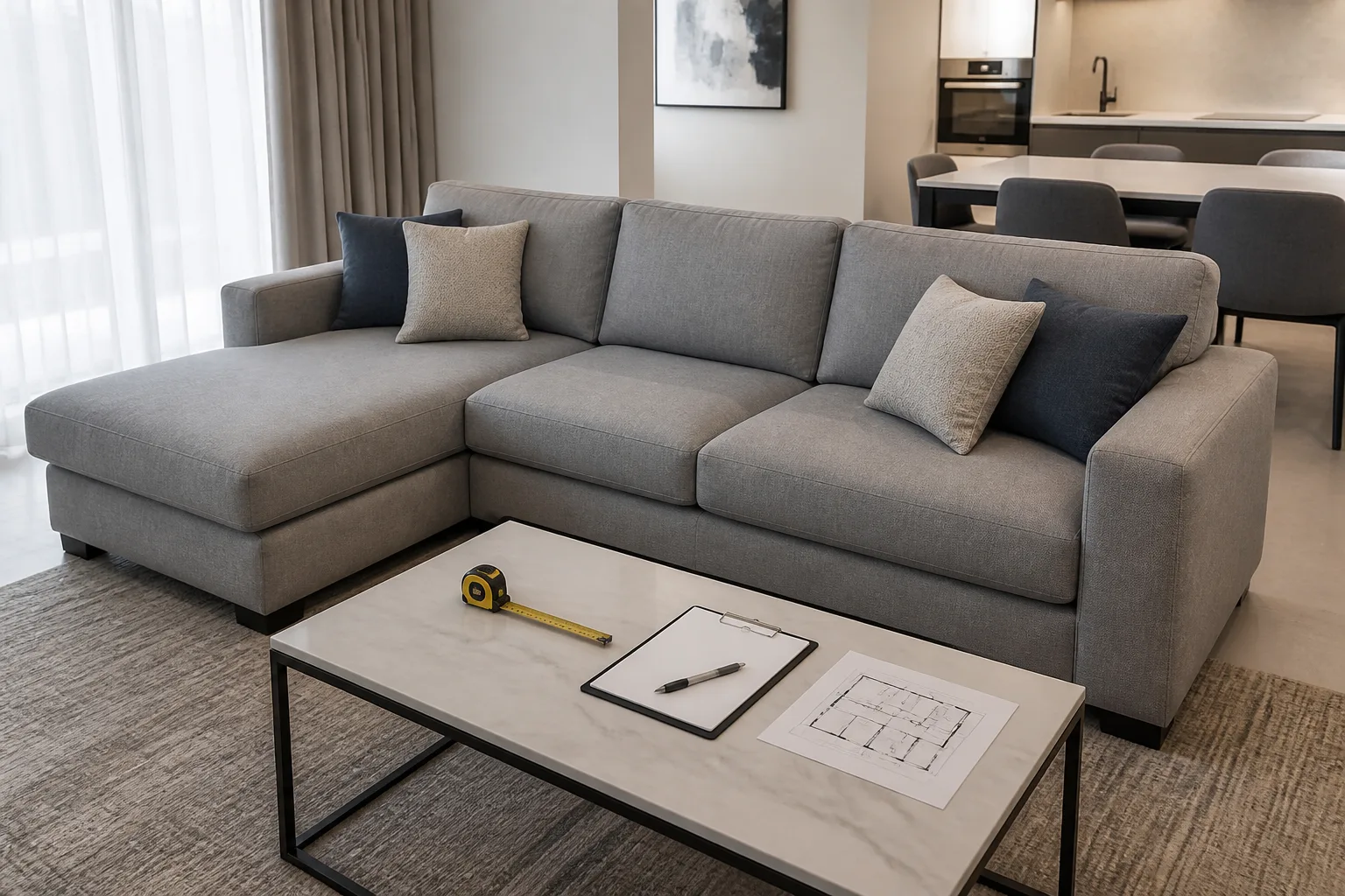 Measure sectional sofa How to measure a sectional sofa in a serviced apartment