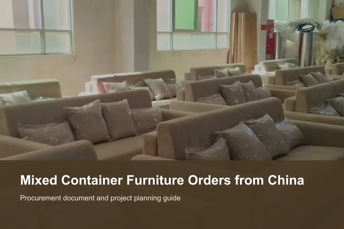 Mixed furniture cartons staged by SKU for container loading