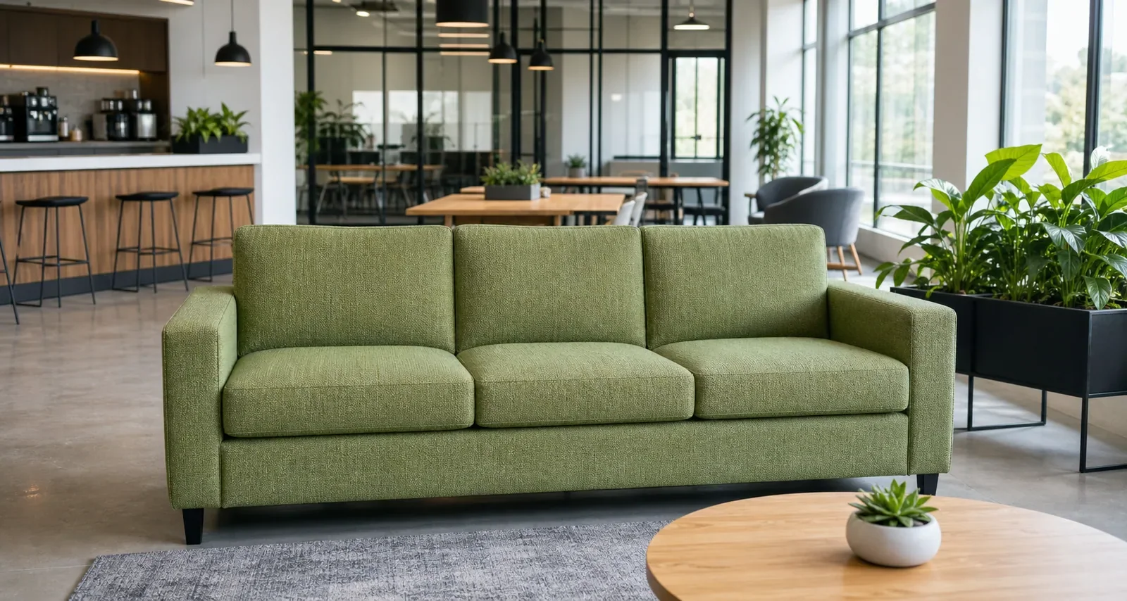 Office lounge sofa in a media and informal meeting area