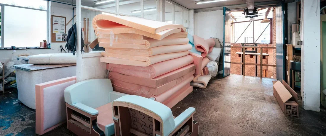 Sofa foam padding prepared for upholstered furniture production