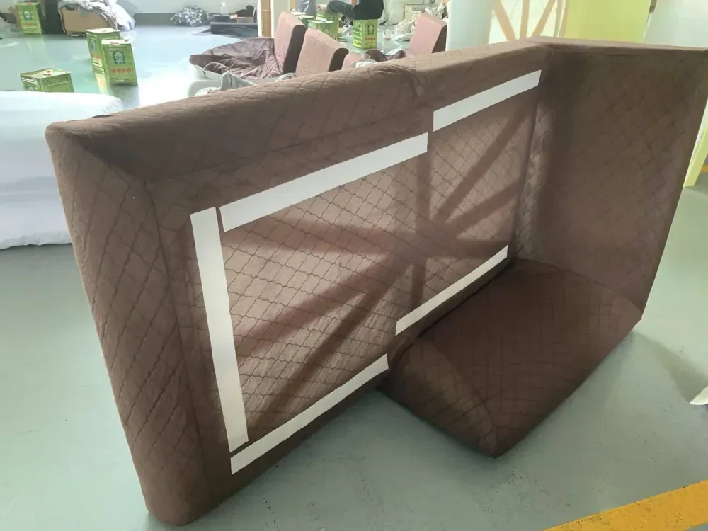 Sofa upholstery and sewing workmanship detail
