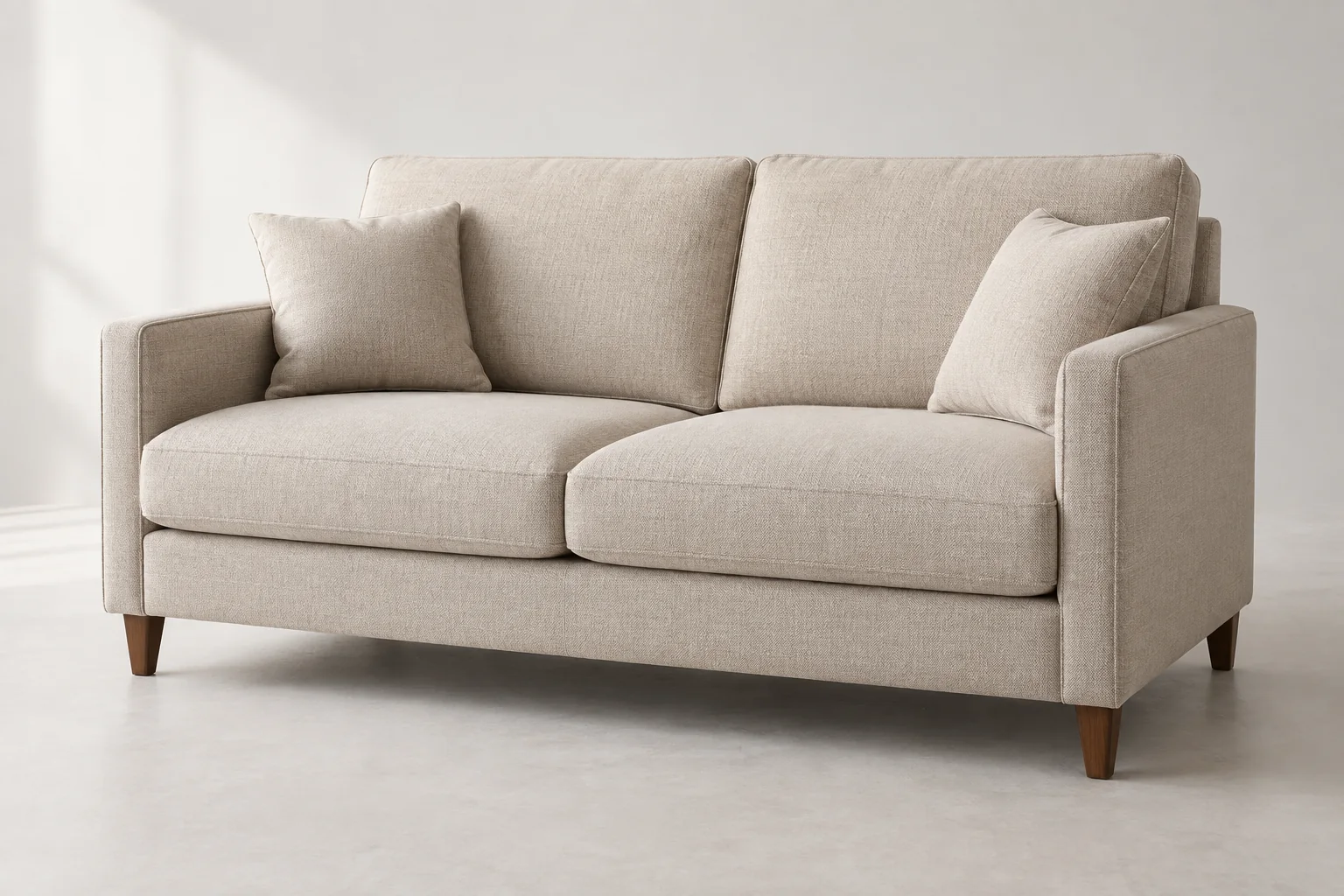 2 seater vs 3 seater sofa comparison: straight two-seat upholstered sofa