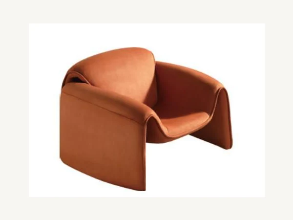 Folded-form upholstered lounge chair with continuous side panels