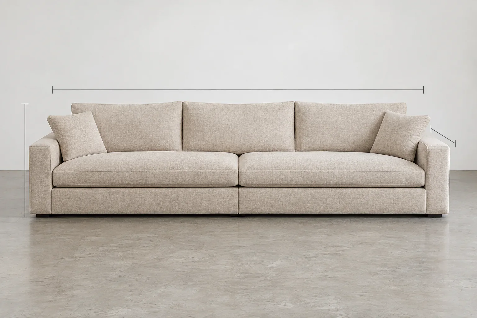 Extra wide king sleeper sofa shown in closed mode