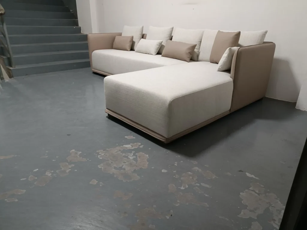 Contemporary sectional sofa with cuddler-style wide end module