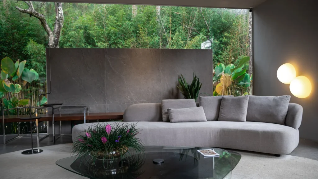 Application reference: a modern sofa and low table in a furnished living area